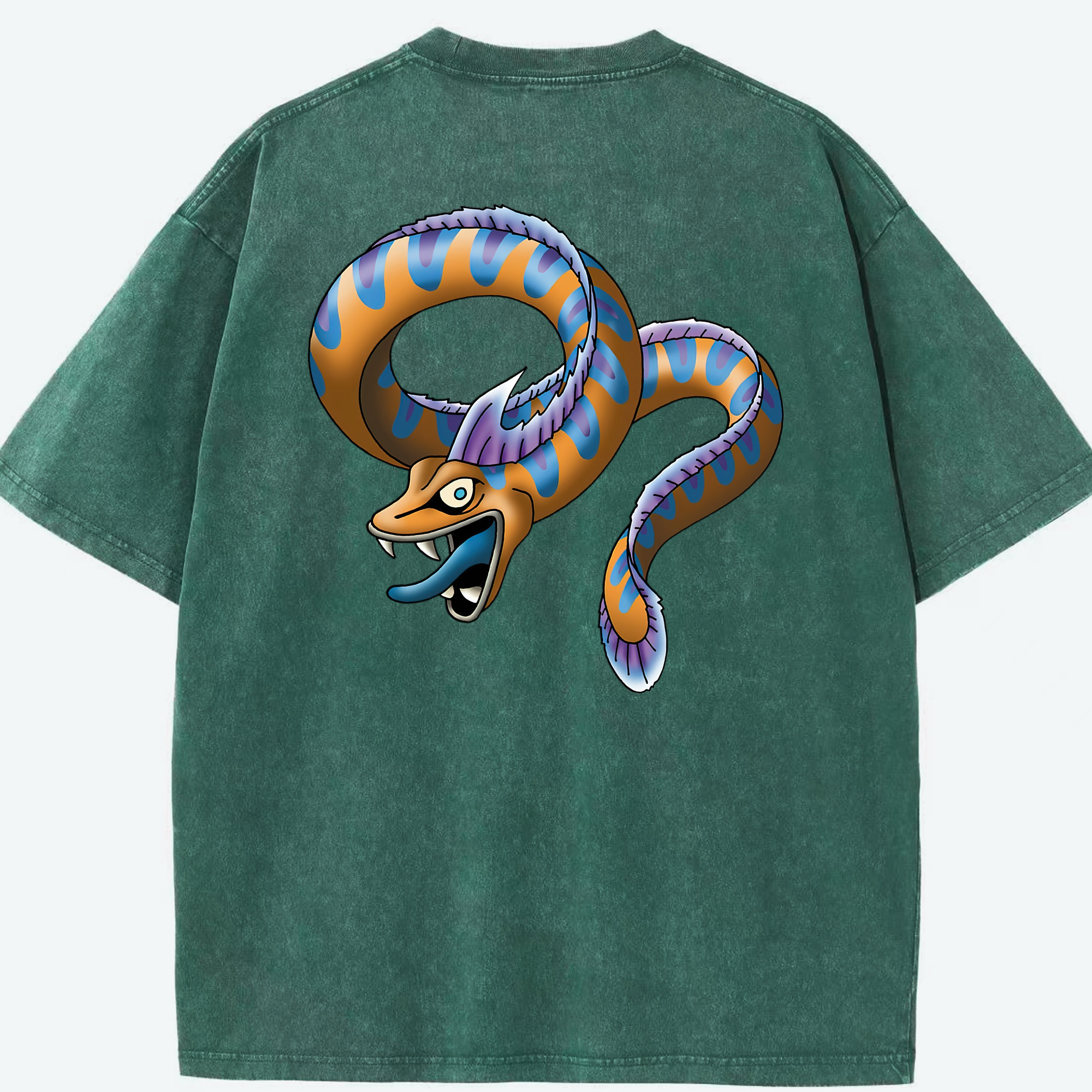 （画像用） ドラゴンクエスト Doragon Kuesuto Dragon Quest 綿100% ヴィンテージ風 半袖Tシャツ（背面プリント）